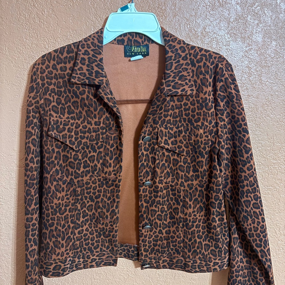 Brown Leopard Print Jean Jacket